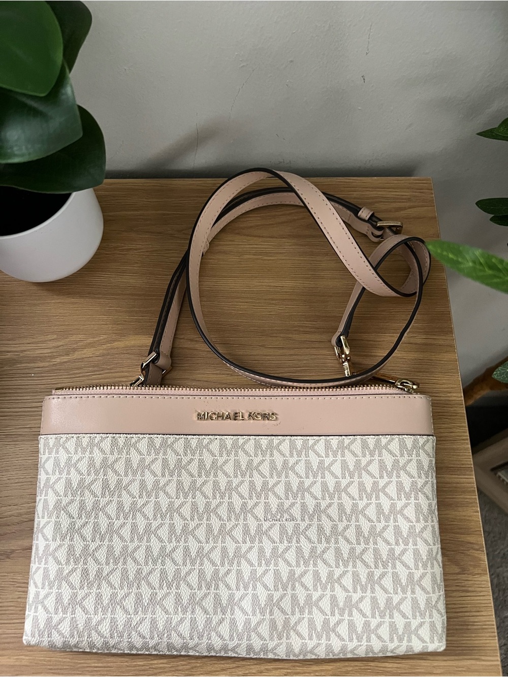Michael Kors Pink Blush MK Signature Crossbody